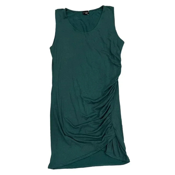Free Press Green Ruched Sleeveless Tank Dress L - Picture 1 of 3